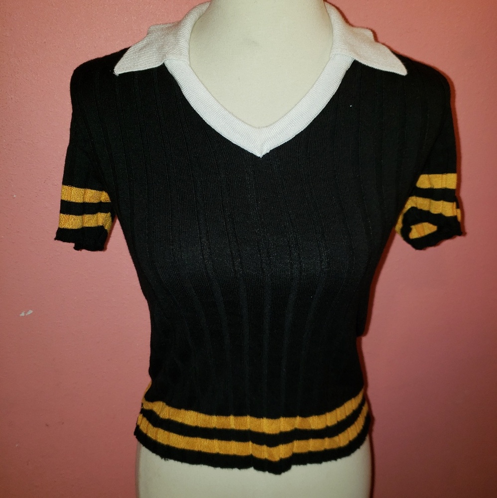 Collard knit top